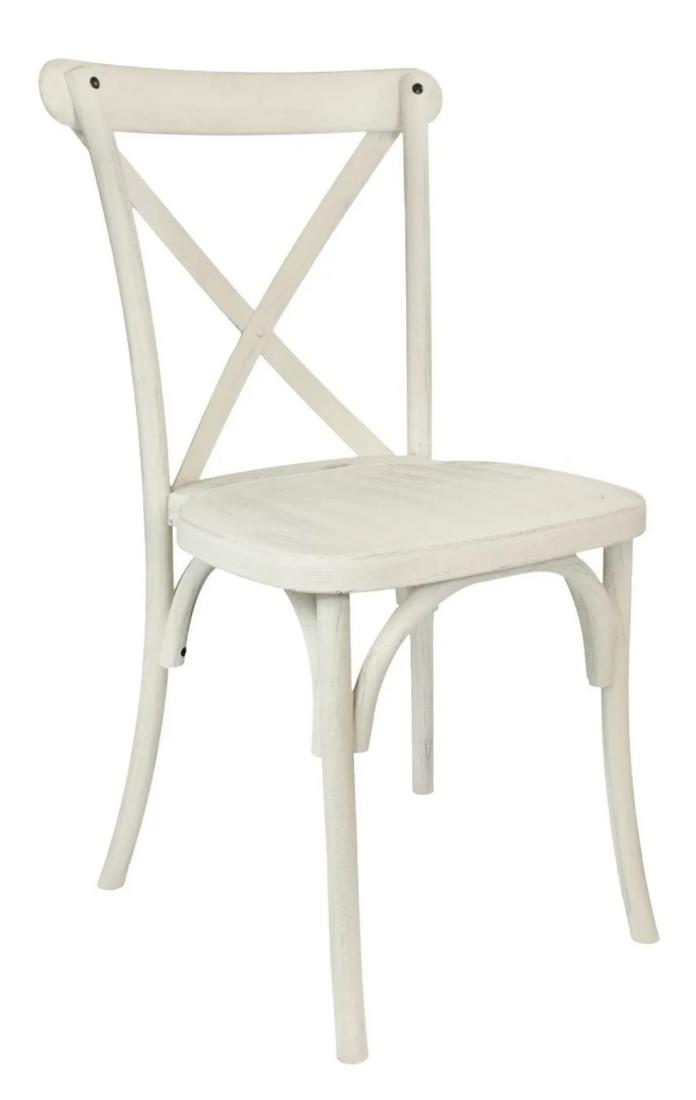 Rental store for CHAIR, CROSS BACK RESIN-ANTIQUE WHITE in Philadelphia NJ