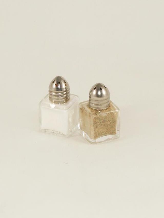 Rental store for SALT PEPPER SET-GLASS  MINI  CHROME TOP in Philadelphia NJ