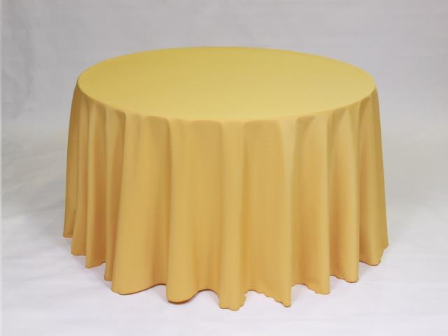 Rental store for 108  ROUND - POLYESTER - GOLD in Philadelphia NJ