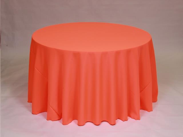 Rental store for 108  ROUND - POLYESTER - NEON ORANGE in Philadelphia NJ