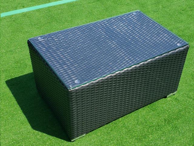 Rental store for COFFEE TABLE- BLACK WICKER W. GLASS TOP in Philadelphia NJ
