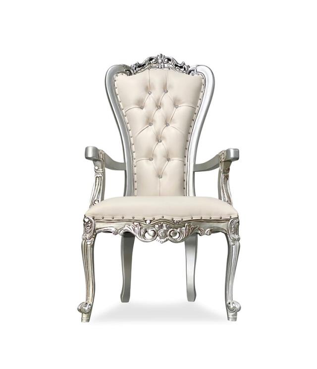 Rental store for THRONE CHAIR - SILVER W IVORY CUSHION in Philadelphia NJ