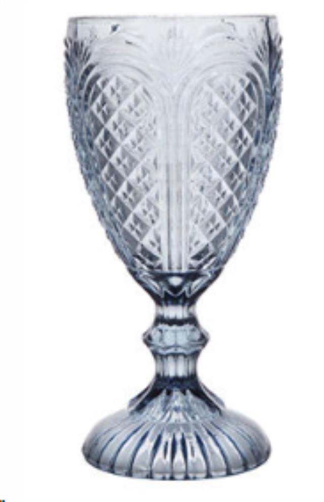 Rental store for GLASS, CAROUSEL GOBLET 11OZ - DUSKY BLUE in Philadelphia NJ